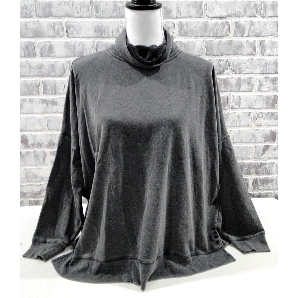 Victoria's‎ Secret Pink Campus Cowl Neck Pullover Tunic Black Wash Medium New